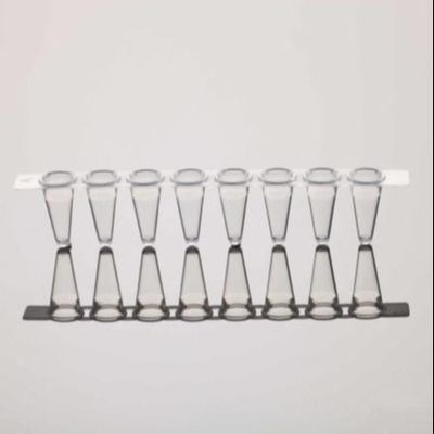 La metropolitana di PCR 8-Strip ricopre le chiare bande a tubo di PCR di misura 0.2mL per qPCR